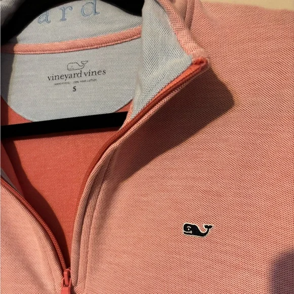 Vineyard Vines Pink Quarter-1/4 Zip Pullover - Picture 4 of 6